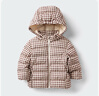 優(yōu)衣庫嬰幼兒寶寶PUFFTECH空氣棉服可機洗拉鏈連帽外套479703 35 淺褐色 100 曬單實(shí)拍圖