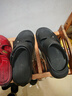回力涼鞋男沙灘鞋防水滑耐磨踩屎感室內外兩穿涼拖鞋HL0511黑色40碼 曬單實(shí)拍圖