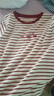 百圖betu女裝2025夏季新款T恤撞色領(lǐng)邊意趣圖案條紋棉感短袖女2503X05 紅白條 S 曬單實(shí)拍圖