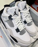 AJ4 男鞋 喬4 電母 潮流運動(dòng)球鞋 白水泥荔枝紋 實(shí)戰防滑 氣墊增高 AJ4-小白水泥 40 曬單實(shí)拍圖