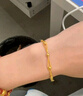 周六福（ZLF） 黃金手鏈女雙鏈光面圓珠相連桃心型尾鏈金手鏈 計價 15+2cm尾鏈 - 4.42g 曬單實拍圖