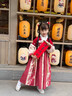 安妮優(yōu)兒（Anneyol）拜年服女童漢服冬季兒童新年唐裝2025新款國風(fēng)冬裝加厚喜慶過(guò)年服 紅色加絨裙子 110 曬單實(shí)拍圖