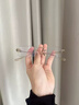 貝爾莎（bertha）陳都靈同款無(wú)框眼鏡女可配度數純鈦近視鏡架防藍光清冷素顏高級感 高智窄框-優(yōu)雅金 0度防藍光鏡片-可試戴 曬單實(shí)拍圖