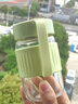鄰舍日用（Daily expense）玻璃杯女生高顏值2025新款水杯子便攜咖啡豆漿杯家用耐高溫茶杯男 薄荷綠360ML【帶茶隔】 曬單實(shí)拍圖