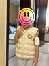 嘟嘟家兒童背心加厚秋冬男童馬甲冬季保暖洋氣童裝女童棉服馬夾卡通上衣 米白色 110 曬單實(shí)拍圖