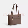 蔻馳（COACH）【品牌直供】女士GALLERY大號單肩手提托特包深褐色CV402 曬單實(shí)拍圖