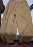 茵曼純棉休閑高腰闊腿褲2025秋女裝新款顯瘦寬松西裝褲 卡其色 27 曬單實(shí)拍圖