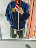 馬登工裝美式休閑學(xué)院風(fēng)撞色刺繡夾克外套男春空氣層立領(lǐng)運動(dòng)開(kāi)衫衛衣 海軍藍 建議拍小一碼 M 曬單實(shí)拍圖