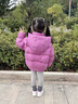 波司登（BOSIDENG）25新款羽絨服女童短款90絨5A抗菌絨連帽泡芙加厚外套T250243102Q 覆盆子紅1897 160 80A 約150-160cm 45kg 曬單實(shí)拍圖