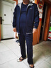 Walker Shop 品牌運動(dòng)套裝男春秋中老年純棉運動(dòng)服大碼休閑中年爸爸裝三件套 57藍色（春秋三件套） 2XL碼【140-160斤】 曬單實(shí)拍圖