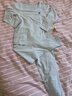 Q21【中暖】小暖皮兒童保暖內(nèi)衣套裝男女童秋衣秋褲校服神器 色紗煙灰-純色款 165 成人女款 曬單實(shí)拍圖