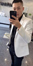 皮爾卡丹（pierre cardin）春秋季男士職業(yè)正裝小西裝外套修身大碼商務(wù)休閑便西西服紳士 白色 2XL (135-145斤可穿) 曬單實(shí)拍圖