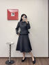 顏域羊毛毛呢短外套半身裙兩件裝女2025冬季新款職業(yè)氣質(zhì)穿搭套裝 深灰 S 曬單實(shí)拍圖