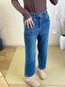 婭麗達加厚奧粒絨直筒牛仔褲女2025冬季新款鎖色大碼九分煙管褲潮 丹寧藍-褲長(cháng)93cm(B5) 28 曬單實(shí)拍圖