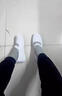 布力潘大碼護士鞋女41-43軟底夏季透氣白色款小白鞋老北布鞋防滑平底 白色一字[大碼女款] 35 曬單實(shí)拍圖