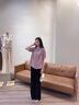 皮爾卡丹（pierre cardin）中年媽媽夏裝短袖天絲棉麻襯衫女士寬松休閑小衫百搭舒適減齡上衣 卡其色 3XL 建議135-145斤 曬單實(shí)拍圖