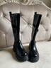 卓詩(shī)尼2026秋季新款高筒騎士靴女英倫風(fēng)皮帶扣顯瘦廢土風(fēng)一鞋兩穿 黑色【常規四季款】 38 曬單實(shí)拍圖