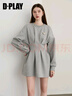 DPLAY【輕奢閃鉆系列】2025年秋季新款灰色連衣裙女圓領(lǐng)衛衣裙子 時(shí)尚灰 XL 曬單實(shí)拍圖