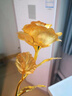 漢臻唐璽（HONZONTX） 金玫瑰24k玫瑰花金箔金花生日創(chuàng  )意擺件送女友男友520情人節禮物 大號含苞玫瑰 不含花瓶25cm 曬單實(shí)拍圖