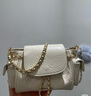 CHARLES&KEITH25秋新品油蠟皮菱格腋下雙肩包機車(chē)包生日禮物CK2-60782702 Cream奶白色 S 曬單實(shí)拍圖