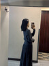 艾珠兒（Aizhuer）法式高級(jí)感灰色針織連衣裙子女秋冬季2025新款小個(gè)子氣質(zhì)長(zhǎng)裙套裝 淺灰色上衣+深灰色半身裙 均碼 （建議80-140斤） 曬單實(shí)拍圖
