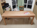 彤竹實(shí)木書(shū)桌櫸木簡(jiǎn)約現代長(cháng)方形臥室電腦桌學(xué)生兒童家用學(xué)習橡木桌子 FAS級紅橡直腿單桌+三抽 180x60x75cm桌腿厚60mm 曬單實(shí)拍圖