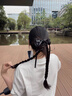 鹿珊伍假發(fā)辮子女抓夾高馬尾仿真發(fā)絲帶雙麻花長(cháng)辮子發(fā)飾新中式馬尾假發(fā) 蝴蝶結馬尾辮【棕黑色】 曬單實(shí)拍圖