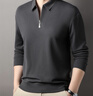 皮爾卡丹高端品牌男裝polo衫商務(wù)休閑拉鏈翻領(lǐng)t恤男長(cháng)袖春秋季抗皺保羅衫 曬單實(shí)拍圖