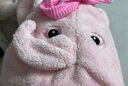 babycare嬰兒浴巾暖絨洗澡巾光暖黑科技baby絨帶帽斗篷-小粉象105*105cm 曬單實(shí)拍圖