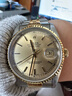 【二手99新】勞力士（Rolex）日志型系列男表18K黃金后改盤(pán)后改圈自動(dòng)機械二手奢侈品16233 16233原盤(pán)【香檳盤(pán)-條釘-機械表徑36】 曬單實(shí)拍圖