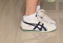 Onitsuka Tiger鬼塚虎RUNSPARK男女秋冬復古舒適運動(dòng)休閑鞋 米色/深藍色 38 曬單實(shí)拍圖