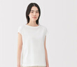 MUJI女式 天竺編織圓領(lǐng)短袖T恤上衣打底衫女款內搭多巴胺女裝 灰色BB2P6C4S S (155/80A) 曬單實(shí)拍圖