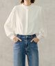 顏域通勤簡(jiǎn)約白襯衫女士2024秋季木耳邊寬松上衣長(cháng)袖襯衣 白色 M/38 曬單實(shí)拍圖