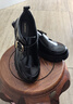蹀愫25新款復古增高4.5孟克鞋樂(lè )福鞋厚底深口通勤單鞋TA65137-50 黑色牛漆皮（瀟灑小姐） 36 曬單實(shí)拍圖