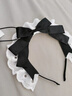 初享（CHUXIANG）doll感Lolita發(fā)箍復古cos女仆黑白發(fā)飾可愛(ài)洛麗塔蝴蝶結kc頭箍萌 黑色Lolita發(fā)箍 曬單實(shí)拍圖