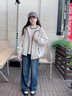 G.DUCKKIDS女童牛仔褲秋裝2024新款兒童洋氣大童秋冬裝長(zhǎng)褲加絨女孩直筒褲子 藍(lán)色23509 加絨 160cm 曬單實(shí)拍圖