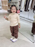 幼歌（YOUGE）嬰幼兒冬季新款純棉柔軟半高領(lǐng)毛衣寶寶親膚保暖上衣潮 淺杏 90 cm 曬單實(shí)拍圖