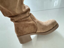 星期六復古廢土風(fēng)騎士靴女2025粗跟不過(guò)膝長(cháng)靴堆堆西部靴女 卡其37 曬單實(shí)拍圖