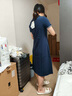 哈吉斯（HAZZYS）女裝 夏季女士【PHIZ系列】寬松下擺POLO連衣裙女 藏青色NV (160/84A 38) M 曬單實(shí)拍圖
