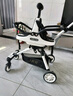 佳若琪雙胞胎嬰兒推車(chē)遛娃神器雙人前后坐輕便可折疊二胎寶寶兒童手推車(chē) 白色灰傘【鋁合金+可折疊+墊子】 曬單實(shí)拍圖