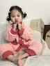 可歆寶貝（KEXINBAOBEI）珊瑚絨睡衣女兒童秋冬季2025新款寶寶小孩法蘭加絨加厚草莓熊保暖 粉色 90 碼建議1-2歲（身高85左右） 曬單實(shí)拍圖