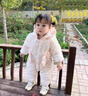迪士尼（Disney）秋冬新款嬰兒加厚外出服冬天衣服無骨爬服卡通連體衣男女寶寶棉服 粉色 太陽花 80cm 16-20斤 曬單實拍圖