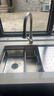 歐琳（OULIN）廚房水槽大單槽洗菜盆大單槽洗菜池一體盆SUS304不銹鋼水槽臺下盆 升級雙階梯76×45不銹鋼抽拉龍頭 曬單實(shí)拍圖