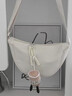 集領(lǐng)大容量單肩斜挎包女2026新款餃子尼龍月牙通勤包輕便休閑百搭女包 白色【帶掛件】 曬單實(shí)拍圖
