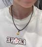 中國黃金（CHINA GOLD）黃金項鏈男女款足金招財黃財神吊墜轉運圓牌婦女節生日禮物送女友 黃財神項鏈【黑繩】約0.3g 曬單實(shí)拍圖