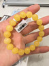 石玥珠寶收藏級天然原礦蜜蠟手串男女士款雞油黃白花蜜蠟手鏈11-12mm 曬單實(shí)拍圖