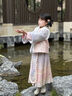 安妮優(yōu)兒（Anneyol）漢服女童秋冬季2025新款兒童中國風(fēng)唐裝古風(fēng)女孩冬裝加厚套裝裙子 粉色套裝【上衣+裙子】 120 曬單實(shí)拍圖