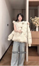 鹿依檸羽絨棉服女冬季2025新款韓系時(shí)尚減齡甜美小個(gè)子短款棉襖加厚棉衣 米白色 M 曬單實(shí)拍圖