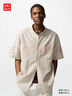 優(yōu)衣庫男裝女裝棉麻條紋立領(lǐng)襯衫/短袖襯衣開(kāi)衫休閑25新款474529 31 米色 L /175/100A 曬單實(shí)拍圖