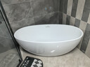 特拉維爾（TW）獨立式小戶(hù)型亞克力浴缸家用厚邊橢圓形日式酒店民宿泡澡成人浴缸 7507網(wǎng)紅經(jīng)典款亮光白 1.5m 曬單實(shí)拍圖
